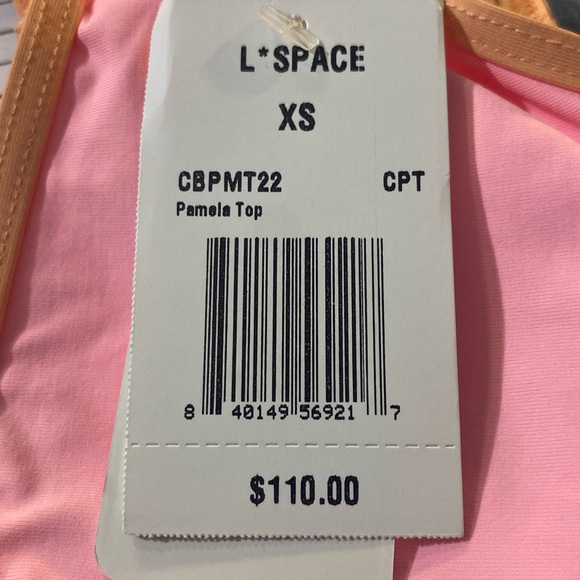 L*Space Pamela Bikini Top in Crystal Pink Tangy, Racerback, Size: X-Small - Picture 7 of 12